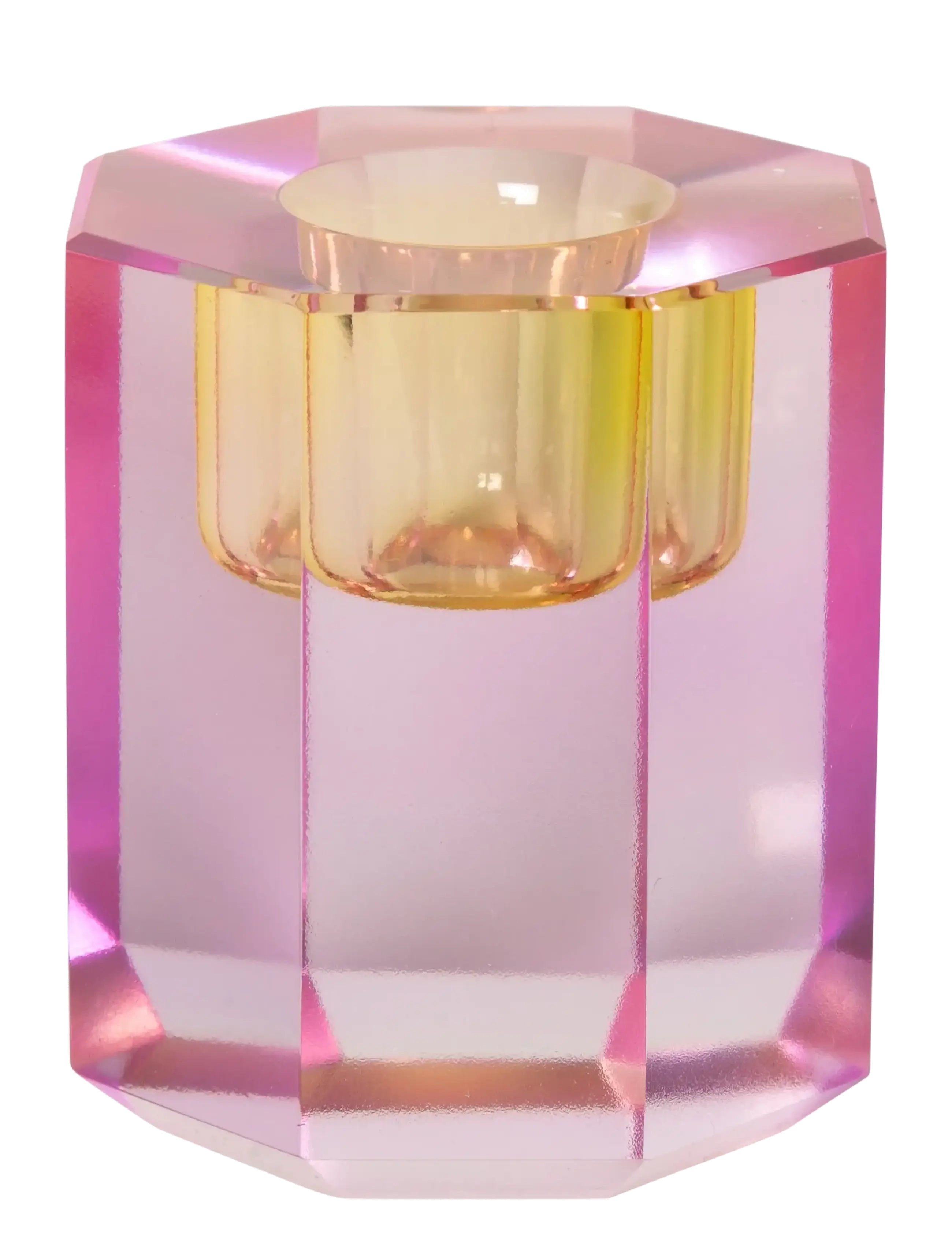 C'EST BON Crystal Candle Holder Pink - H6CM - Unisex