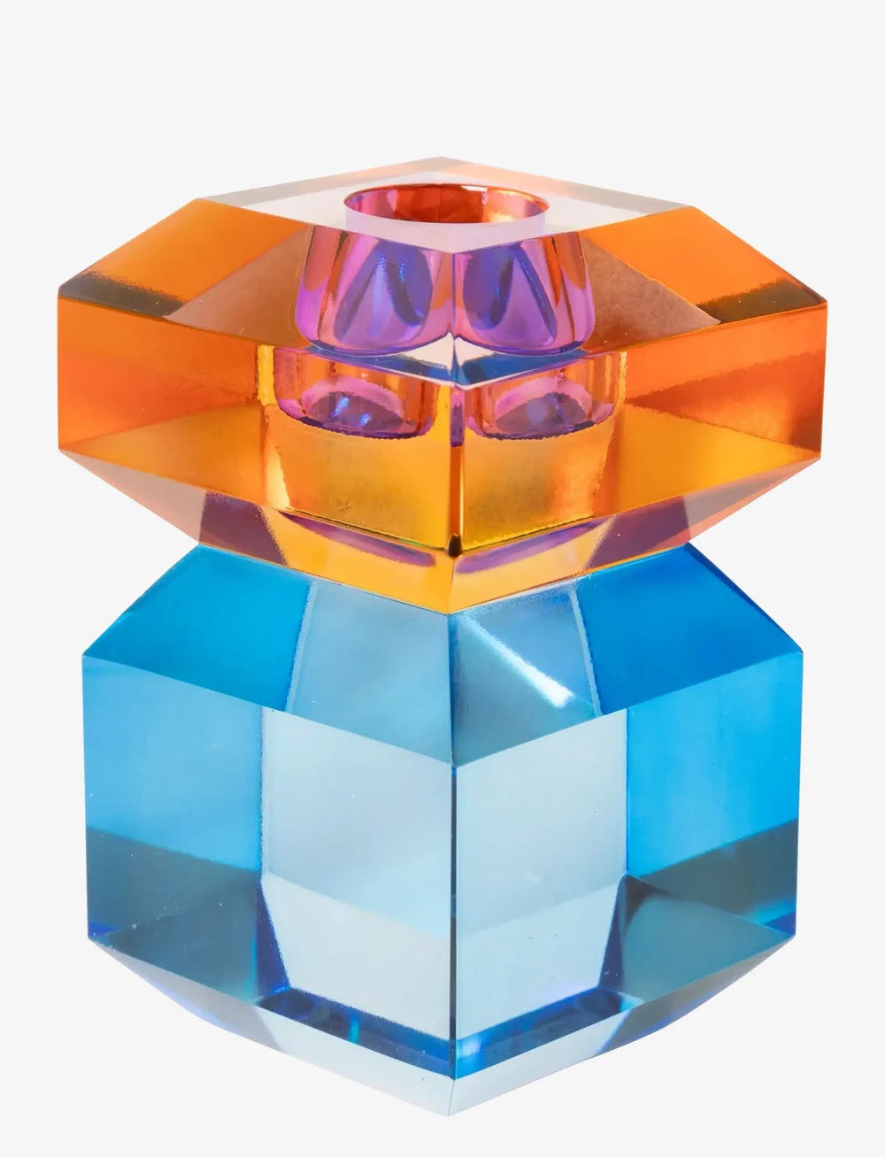 C'est Bon - Crystal candle holder - kandelaars - blue/amber - 0
