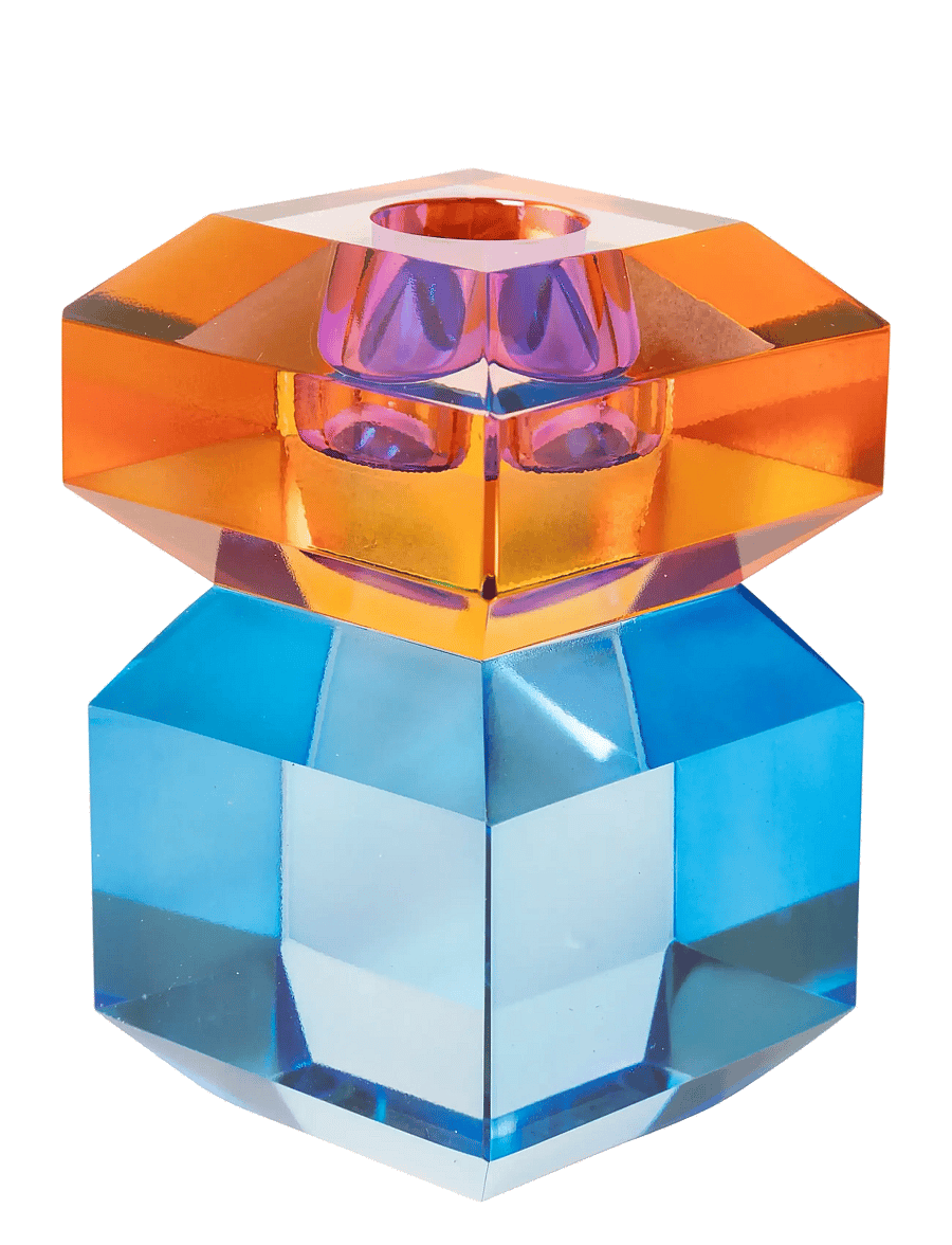 C'est Bon - Crystal candle holder - kerzenständer - blue/amber - 0