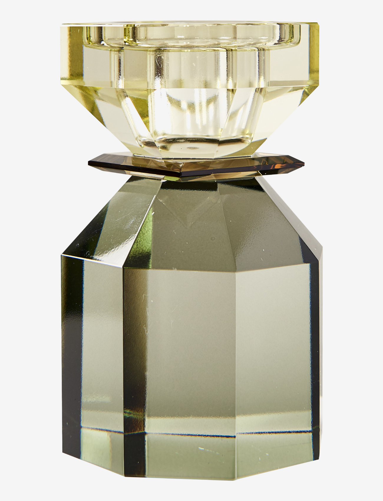 C'est Bon - Crystal candle holder - kerzenständer - grey/amber/light yellow - 0