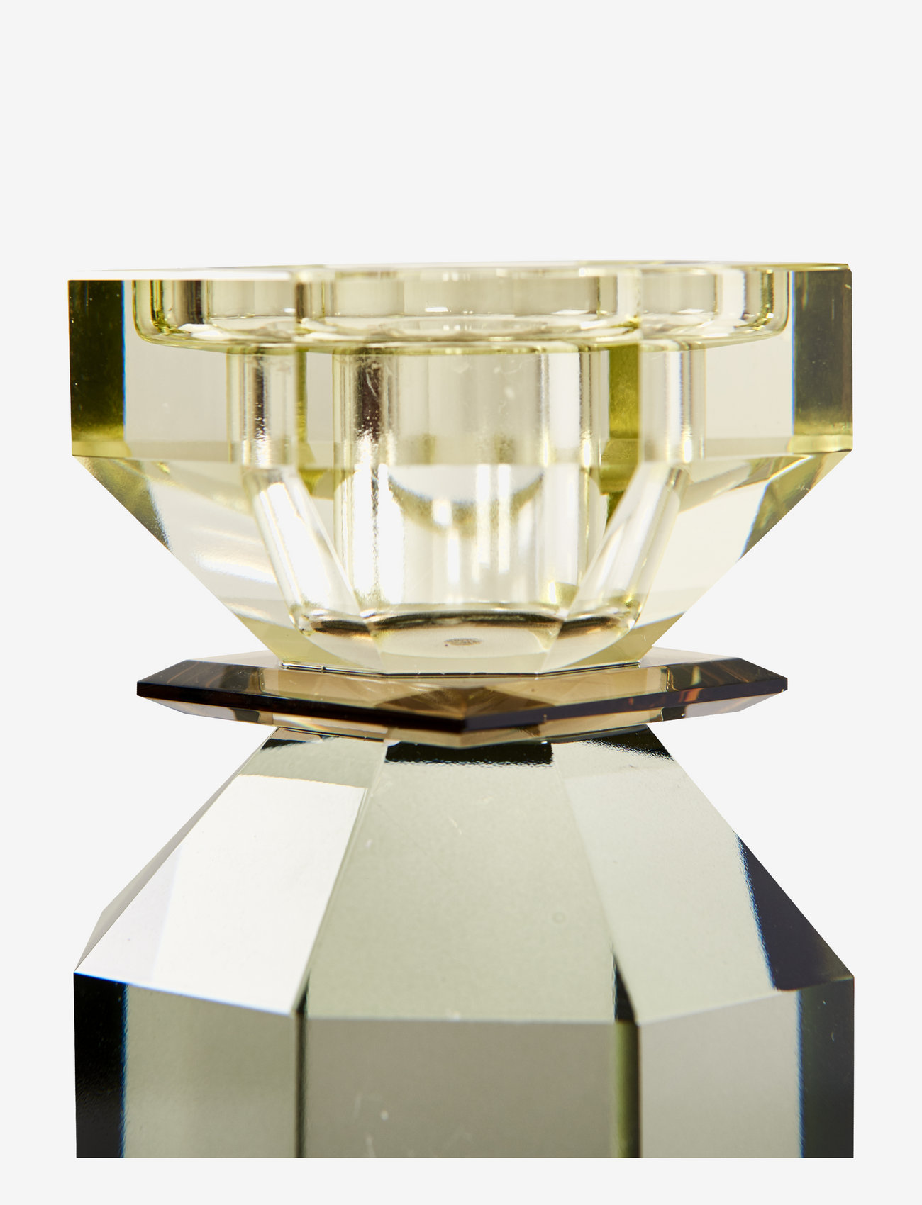 C'est Bon - Crystal candle holder - kerzenständer - grey/amber/light yellow - 1
