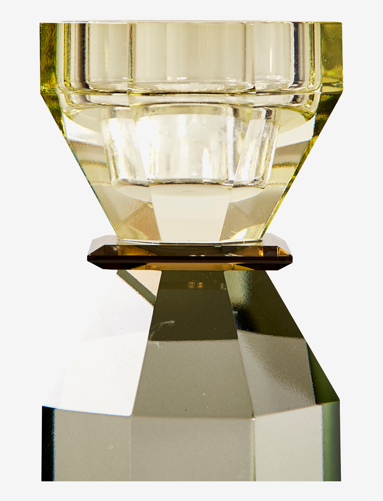 C'est Bon - Crystal candle holder - kerzenständer - grey/amber/light yellow - 1