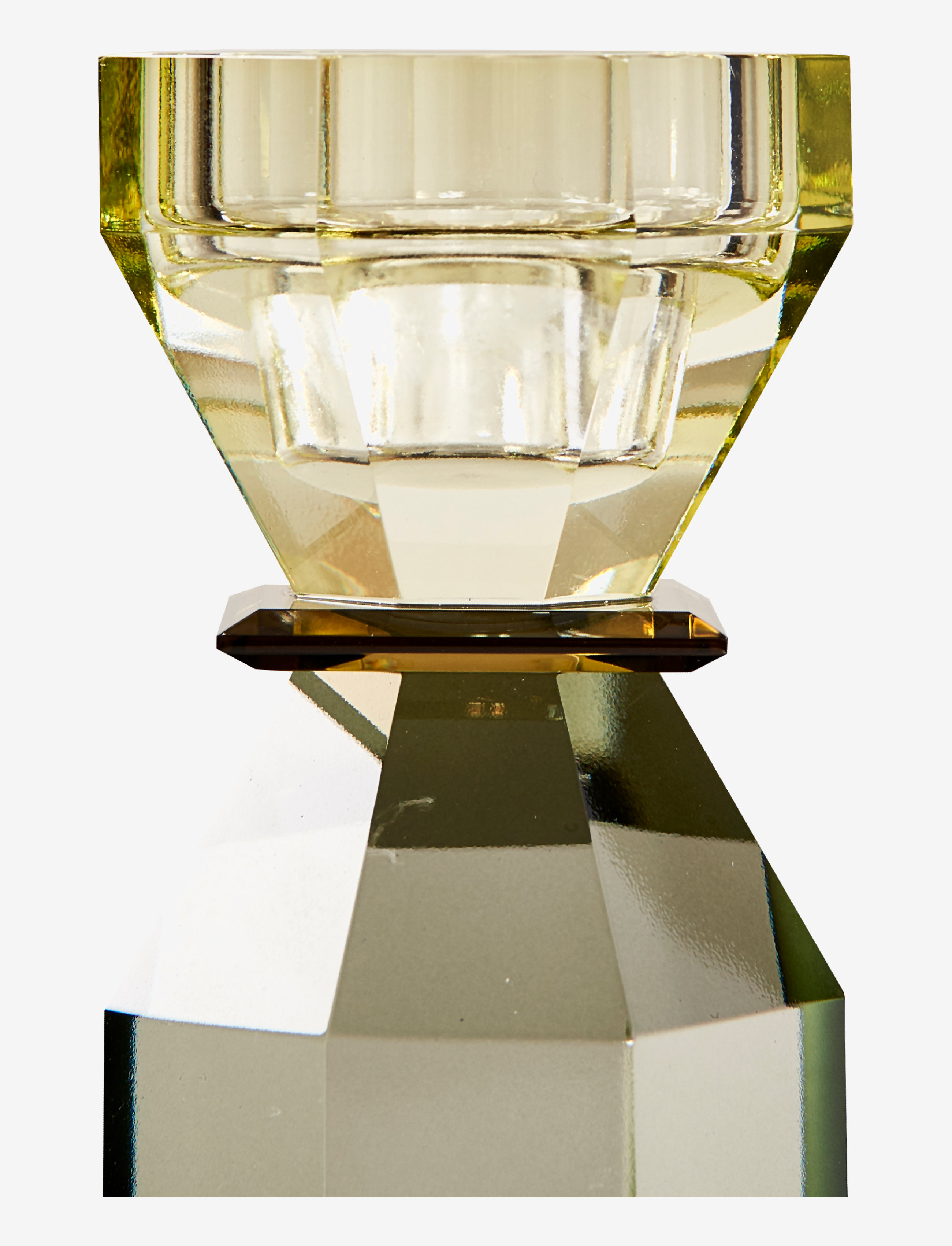 C'est Bon - Crystal candle holder - grey/amber/light yellow - 1