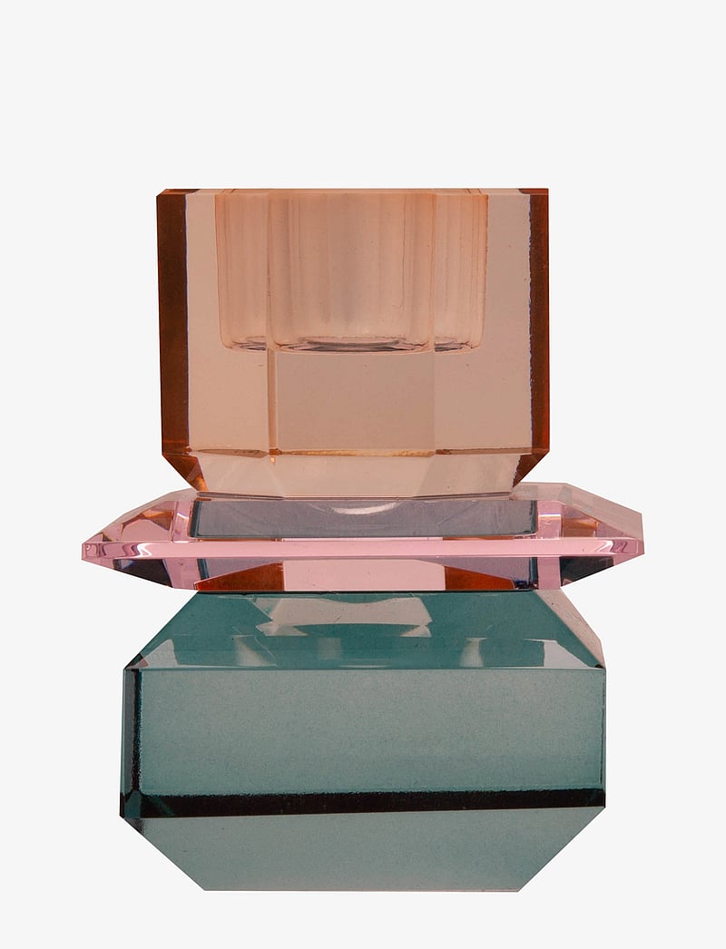 C'est Bon - Crystal candle holder - nach preis einkaufen - petrol/pink/peach - 0