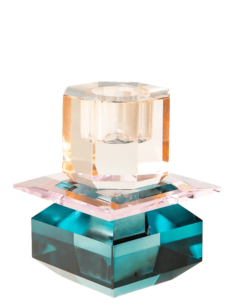 C'est Bon - Crystal candle holder - küünlajalad - petrol/pink/peach - 0