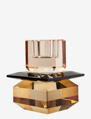 C'est Bon - Crystal candle holder - ljusstakar - peach/smoked gray/light brown - 1