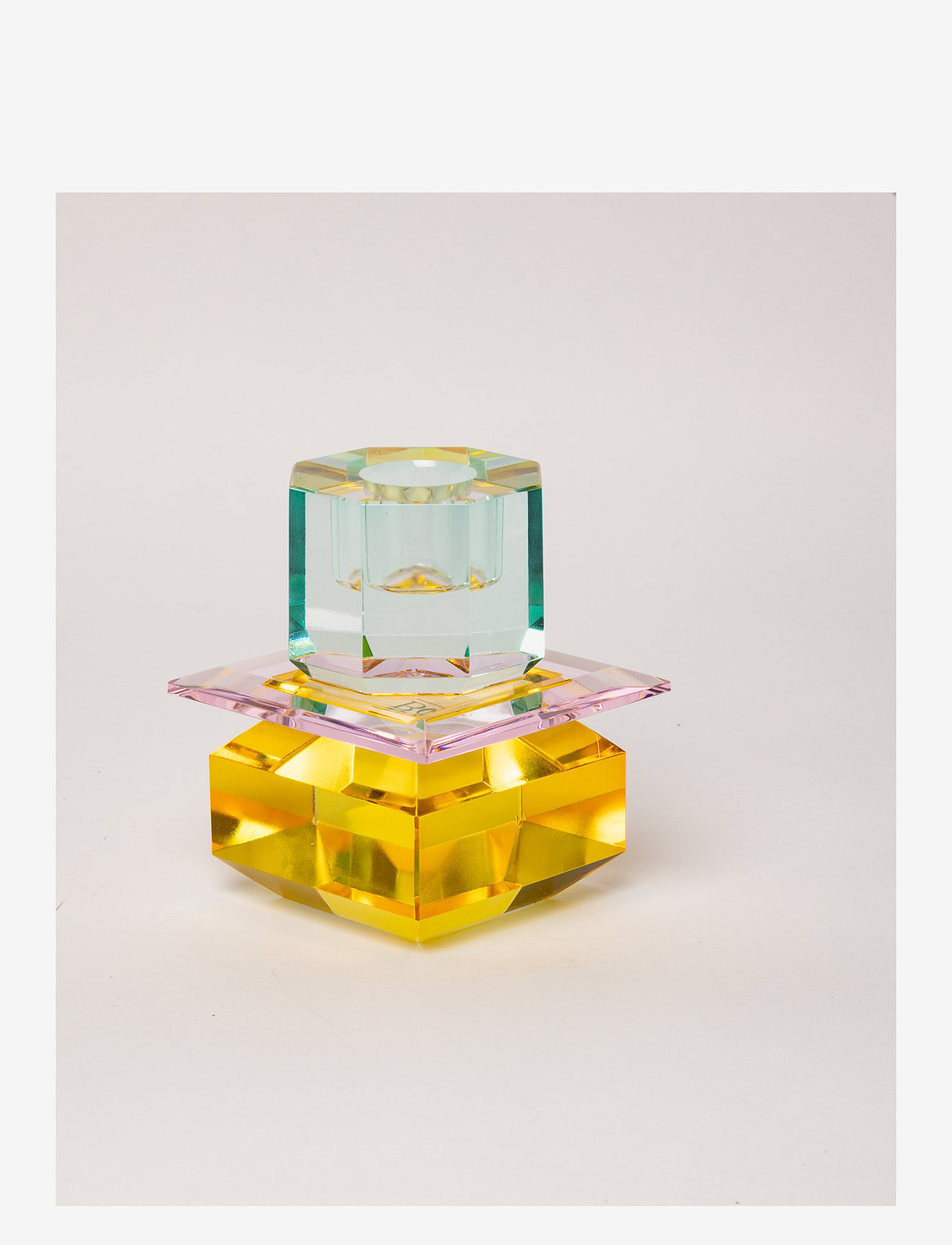 C'est Bon - Crystal candle holder - yellow/pink/light mint - 0