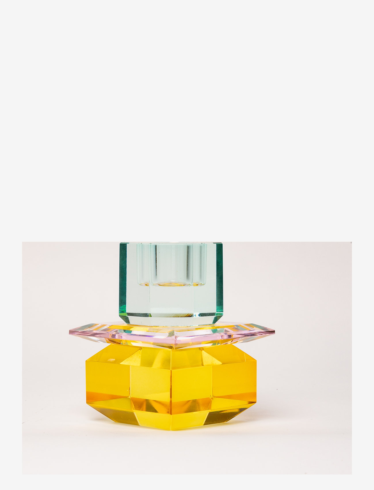 C'est Bon - Crystal candle holder - yellow/pink/light mint - 1