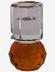 Crystal candle holder - AMBER/CLEAR