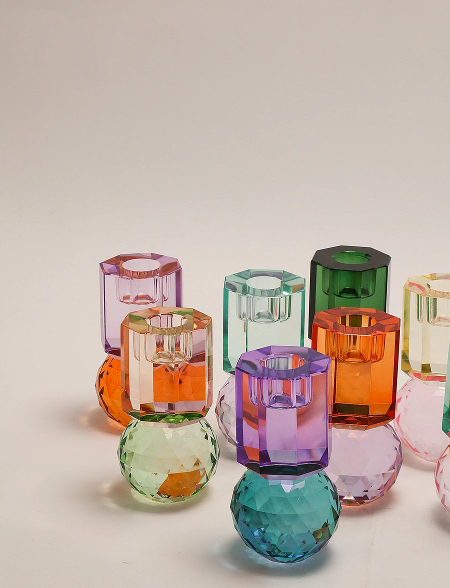 C'est Bon - Crystal candle holder - osta hinna alusel - pink/amber - 3