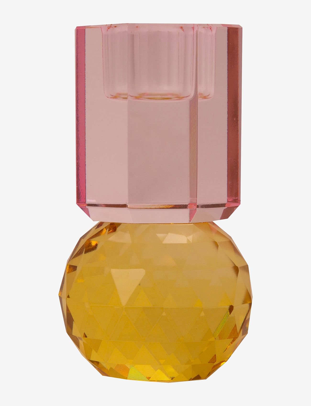 C'est Bon - Crystal candle holder - køb efter pris - yellow/pink - 0