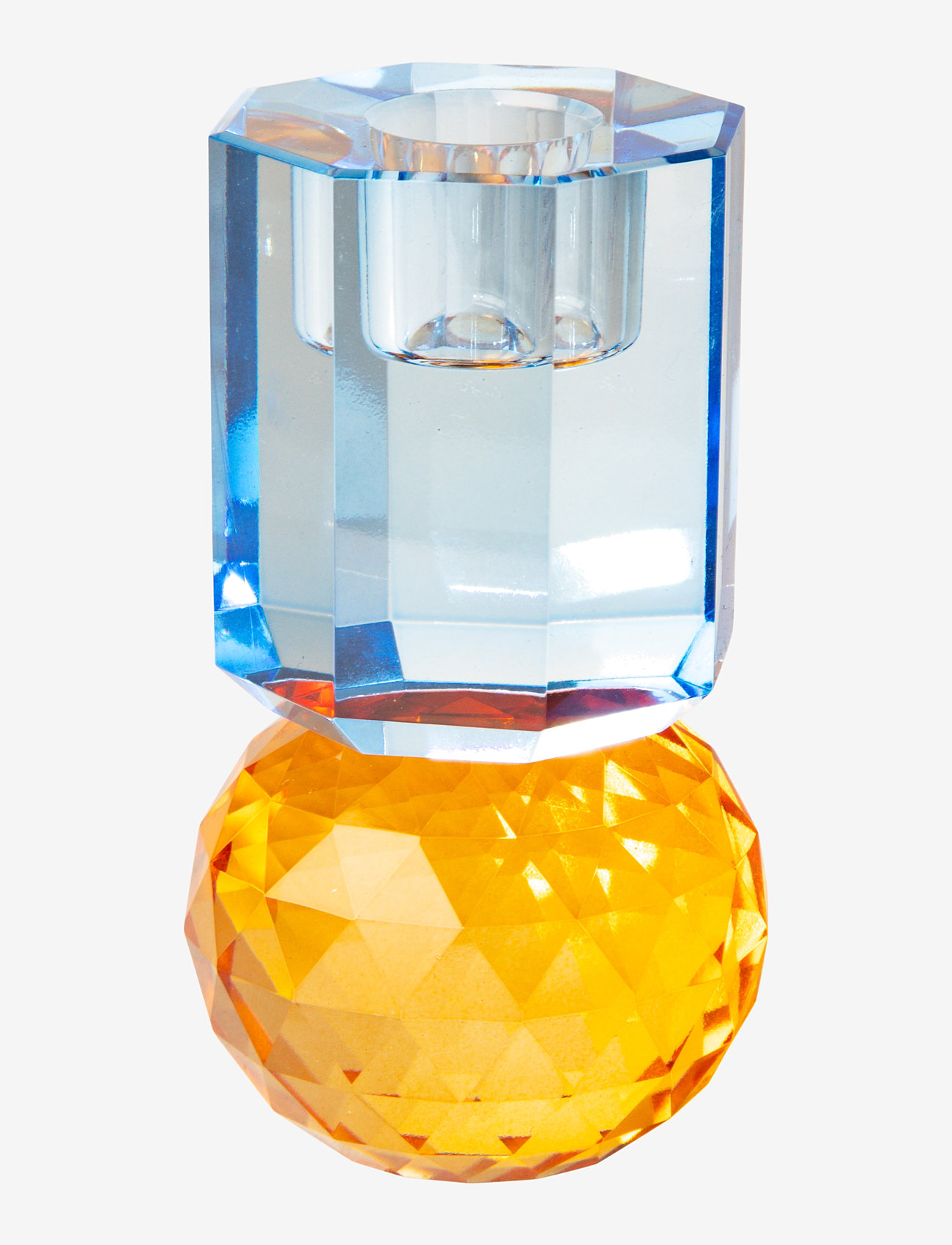 C'est Bon - Crystal candle holder - amber/cobolt - 0