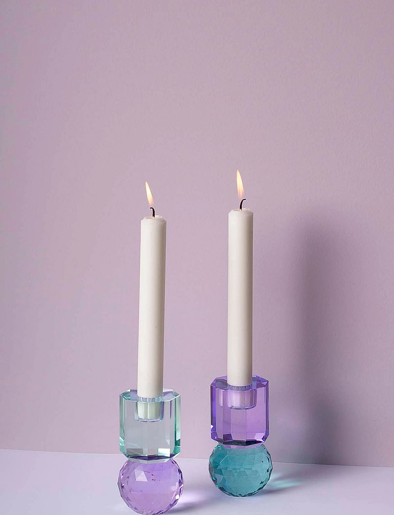 C'est Bon - Crystal candle holder - violet/petrol - 2