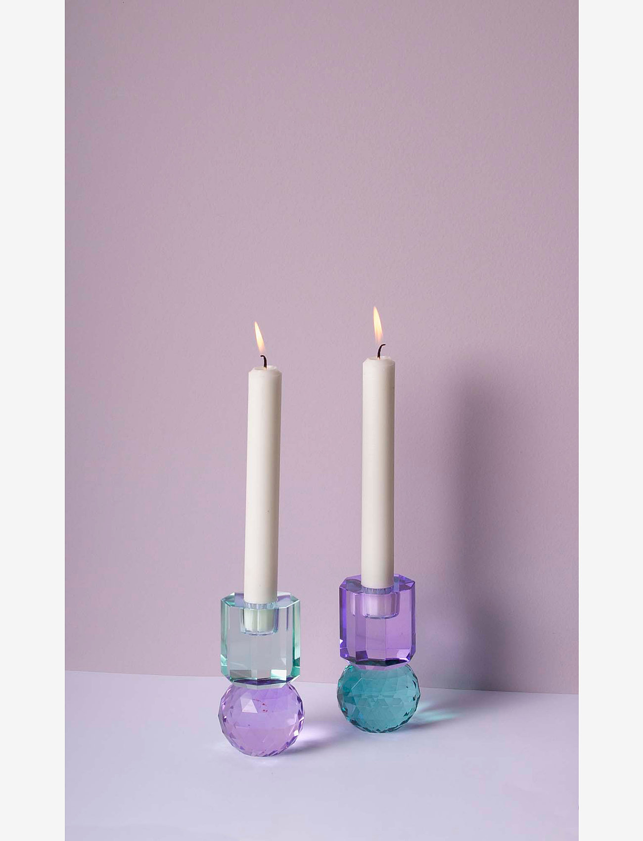 C'est Bon - Crystal candle holder - violet/petrol - 1