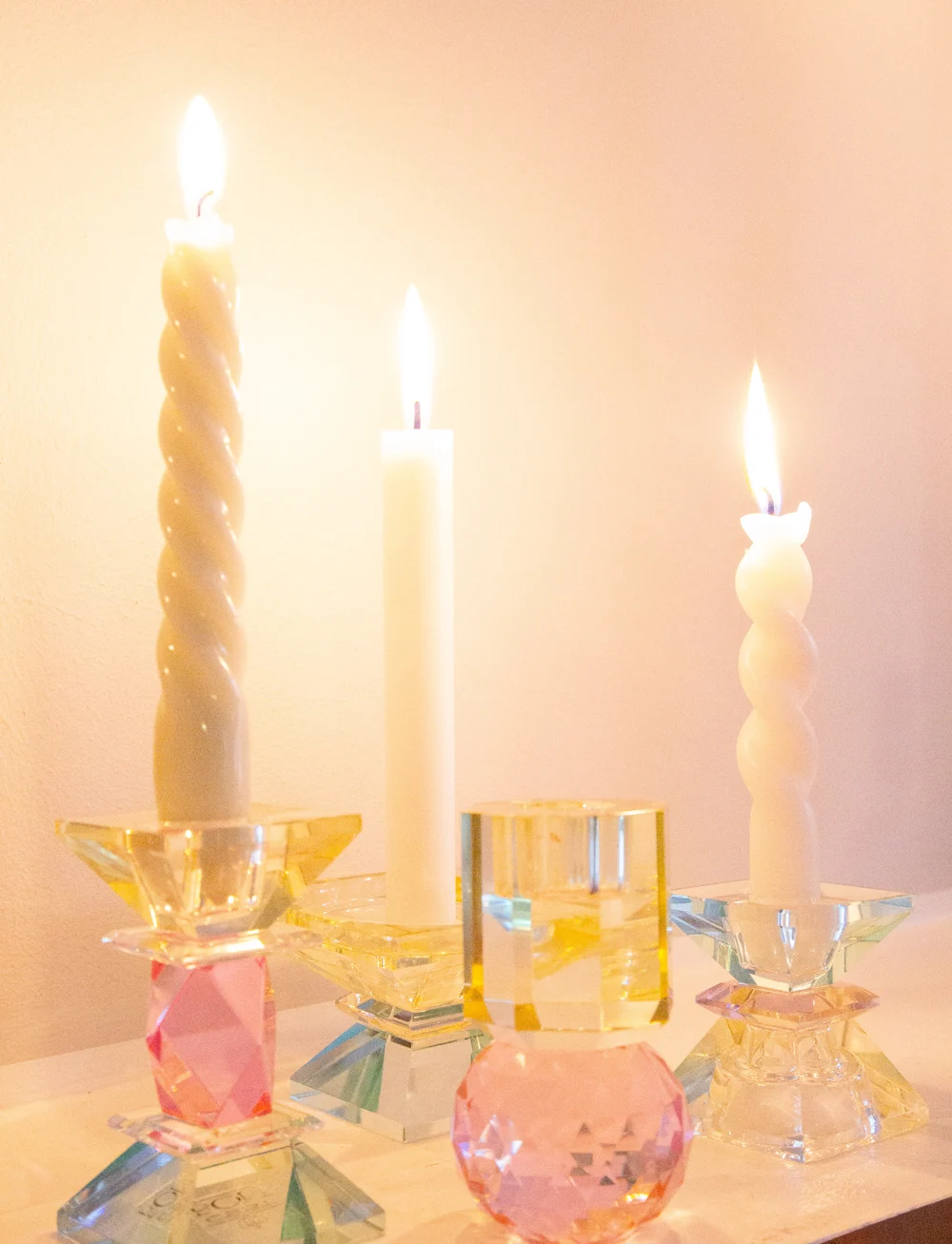 C'est Bon - Crystal candle holder - kerzenständer - light yellow/pink - 5