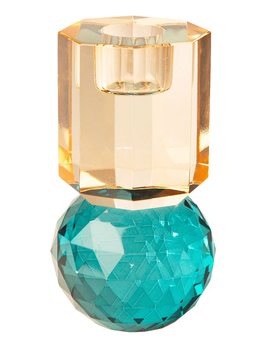 C'est Bon - Crystal candle holder - osta hinna alusel - petrol/peach - 0