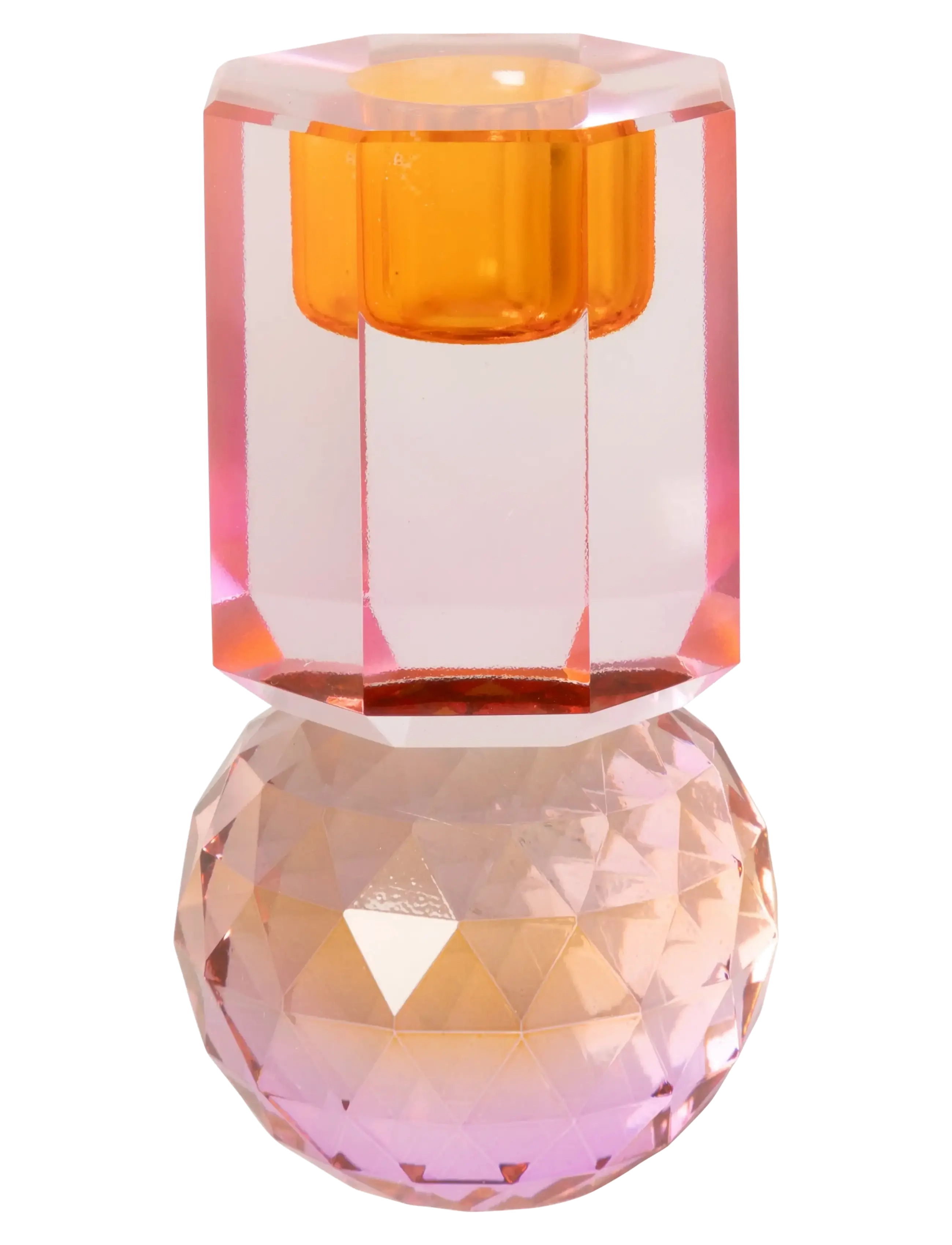 C'est Bon Crystal candle holder - Interiør - YELLOW OMBRE/AMBER / pink/rose