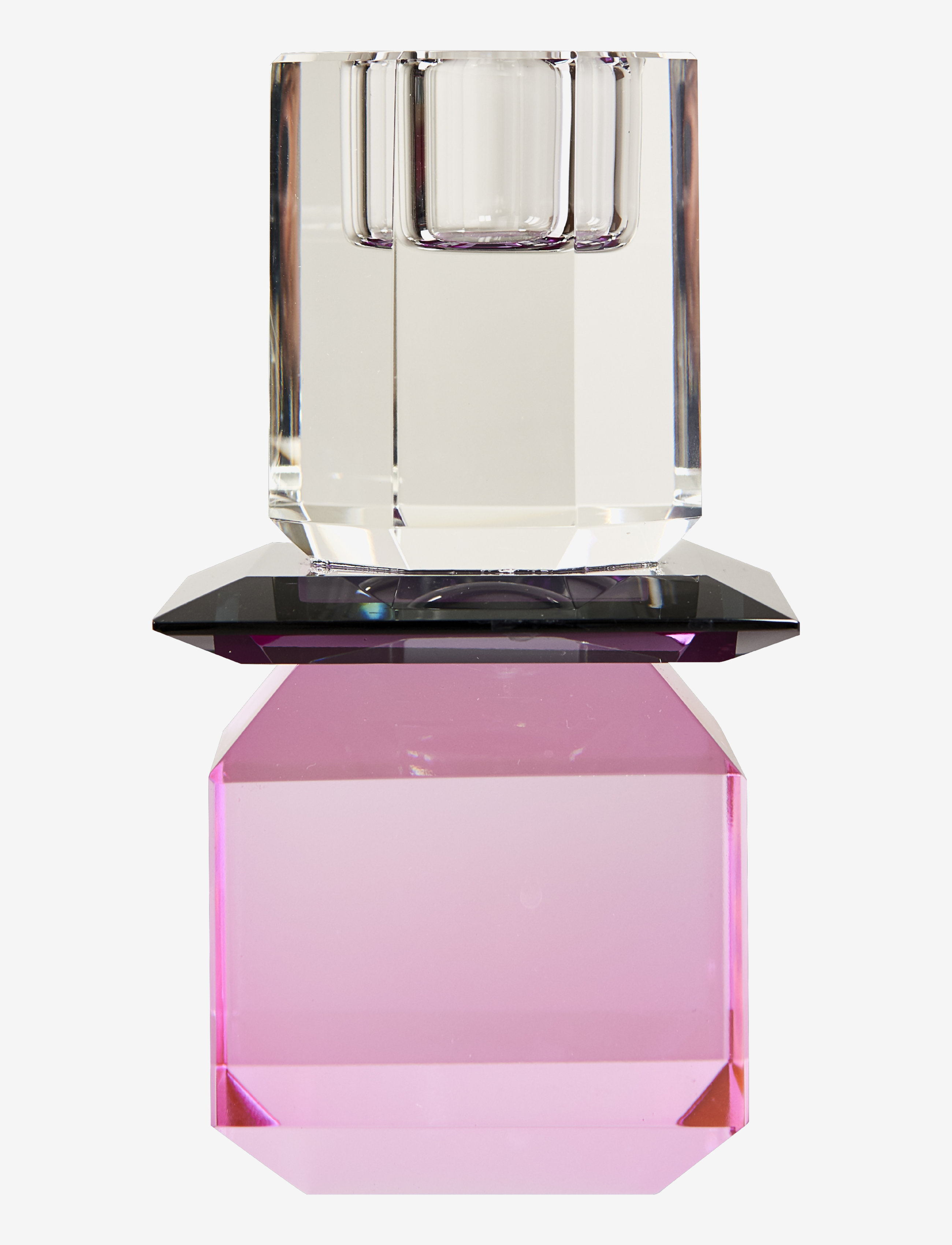 Crystal candle holder - PINK/GREY/CLEAR