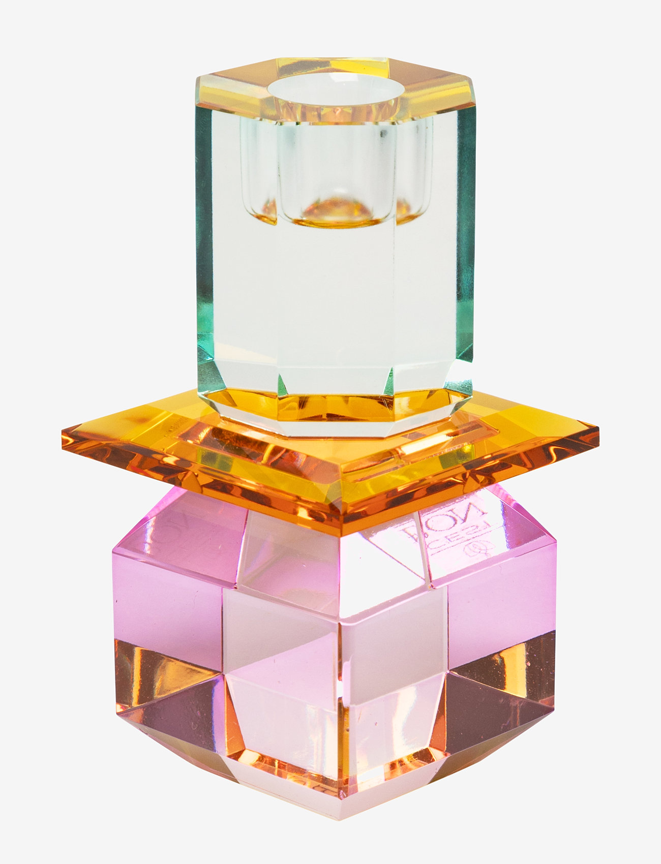 C'est Bon - Crystal candle holder - violet/amber/light mint - 0
