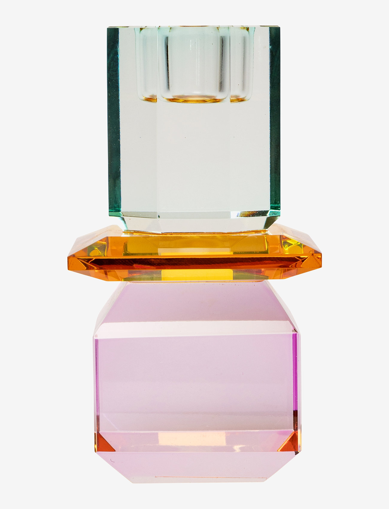 C'est Bon - Crystal candle holder - violet/amber/light mint - 1