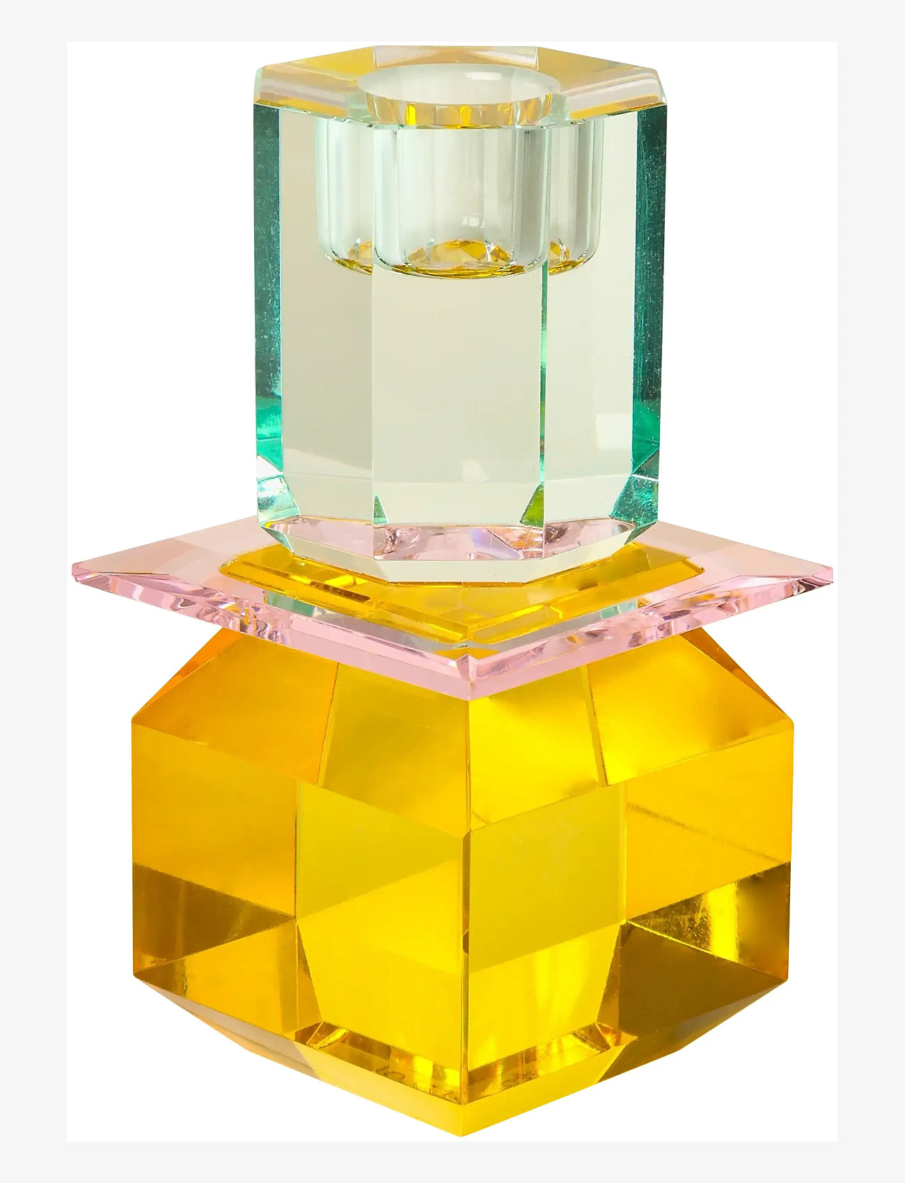 C'est Bon - Crystal candle holder - candlesticks - yellow/pink/light mint - 0
