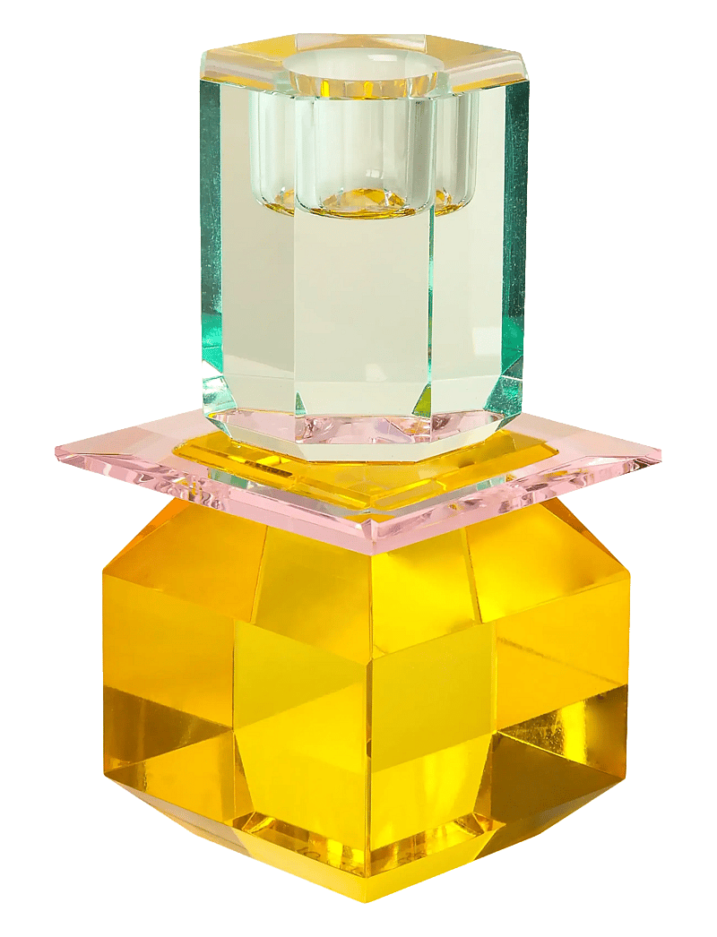 C'est Bon - Crystal candle holder - candlesticks - yellow/pink/light mint - 0
