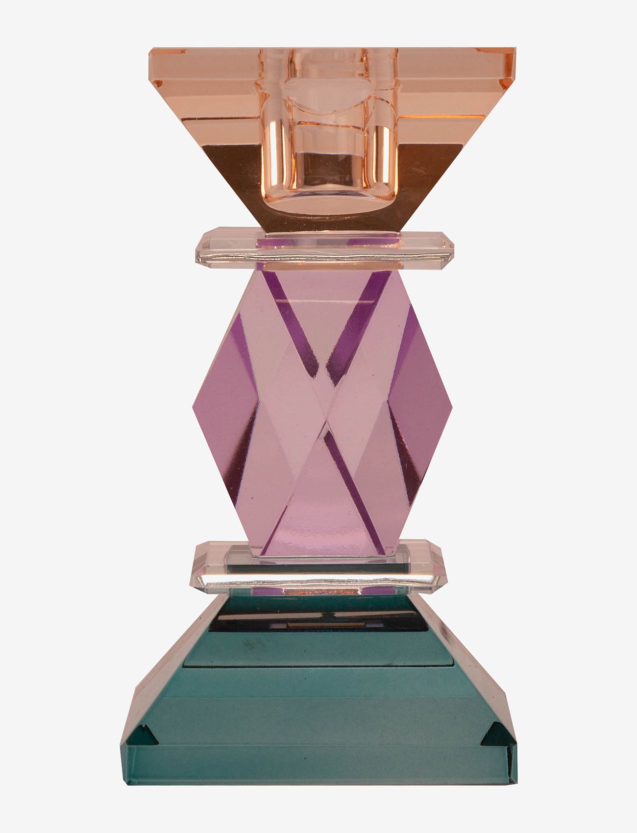 C'est Bon - Crystal candle holder - petrol/violet/peach - 0