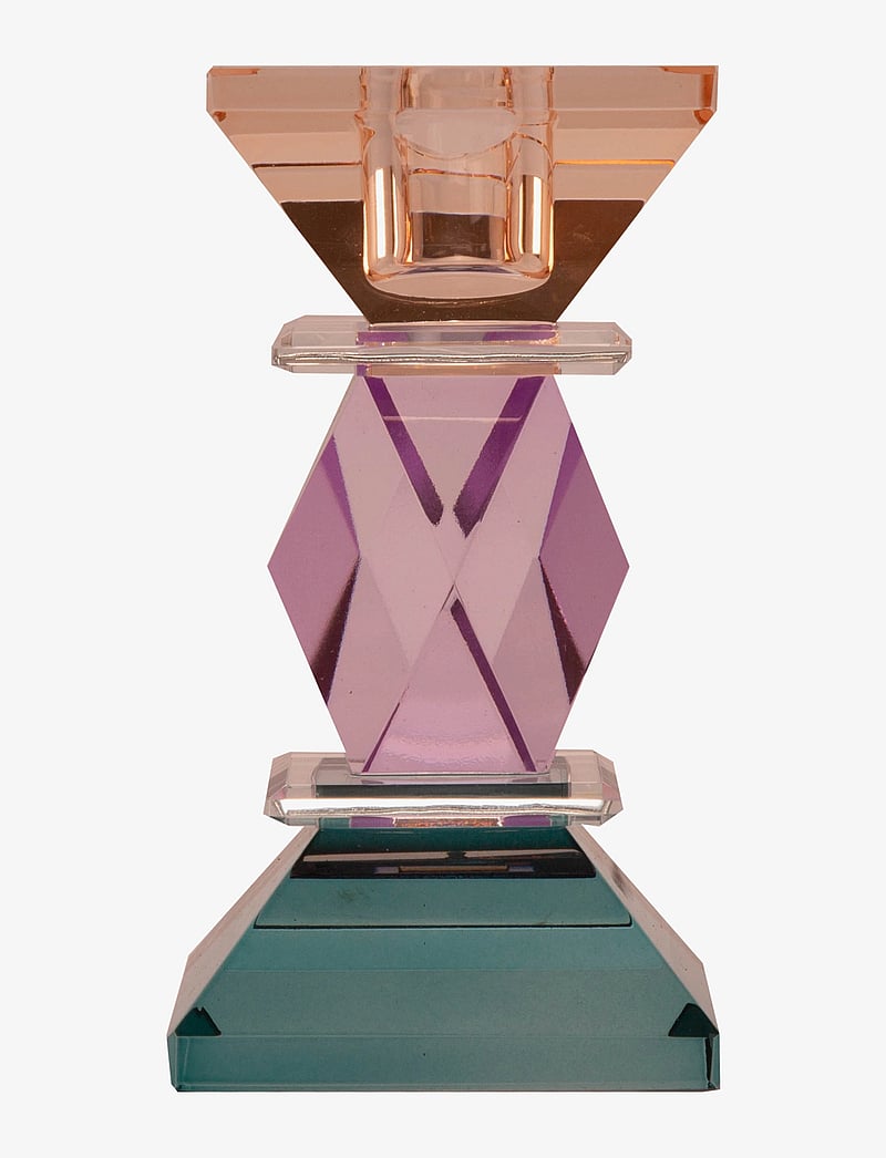 C'est Bon - Crystal candle holder - petrol/violet/peach - 0