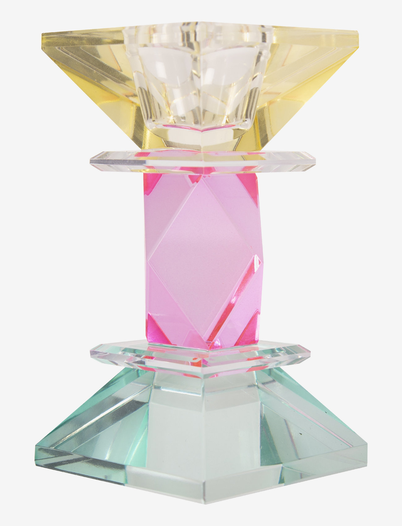 C'est Bon - Crystal candle holder - candlesticks - light yellow/clear/pink/light mint - 1