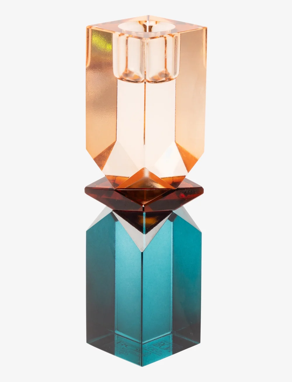 C'est Bon - Crystal candle holder - kerzenständer - peach/amber/blue - 0