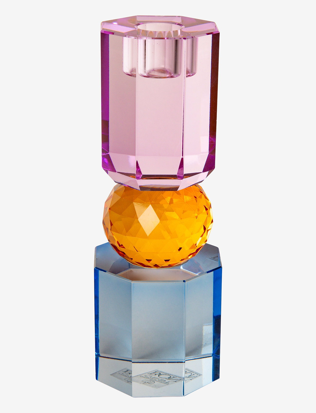 C'est Bon - Crystal candle holder - violet/amber/cobalt - 0