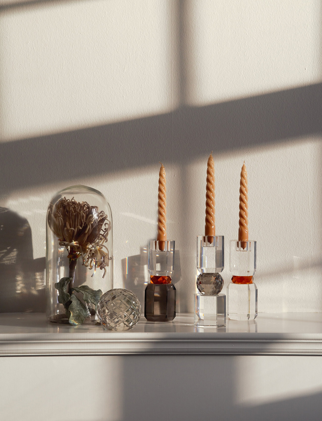 C'est Bon - Crystal candle holder - candlesticks - amber/clear - 1