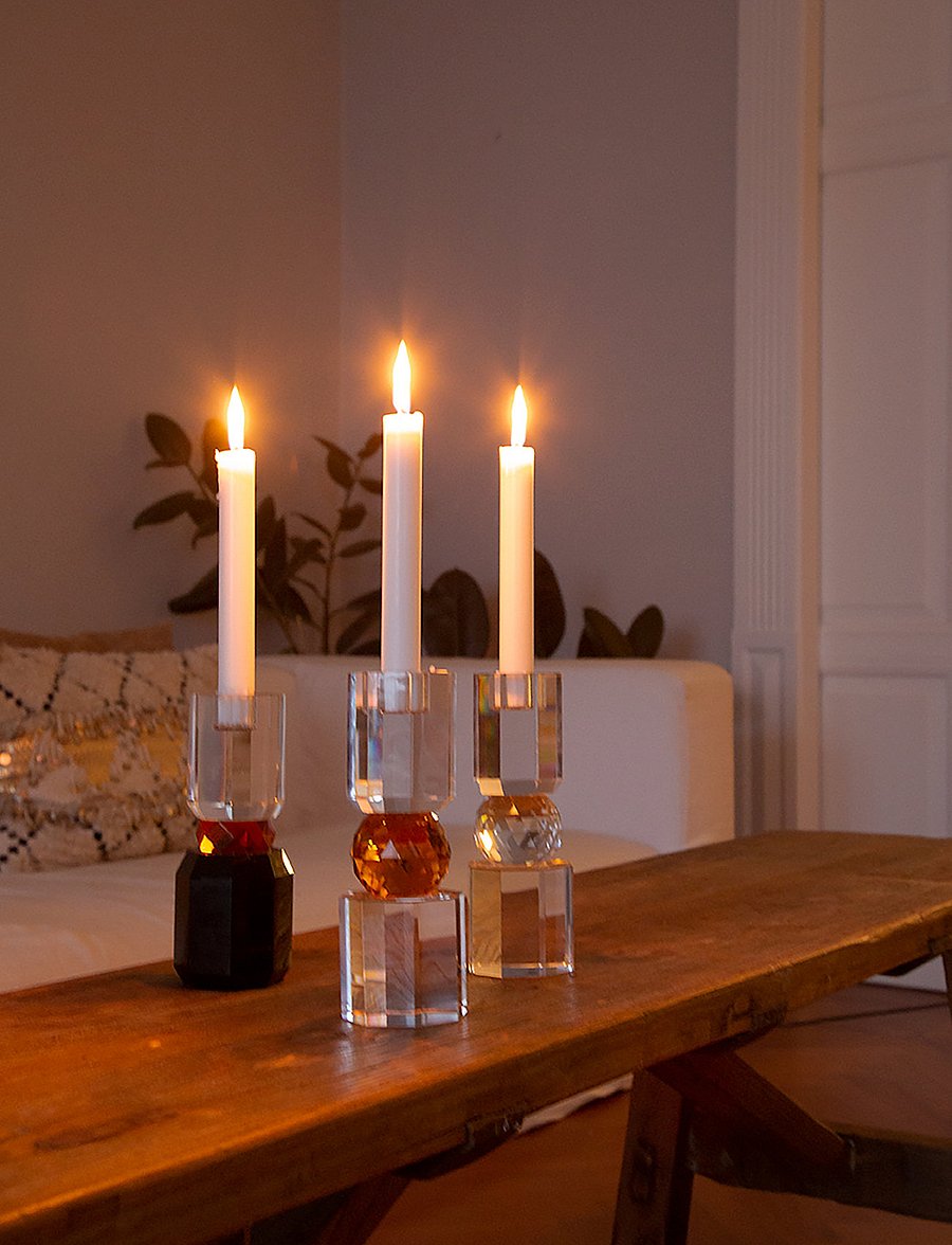 C'est Bon - Crystal candle holder - küünlajalad - black/amber/clear - 1