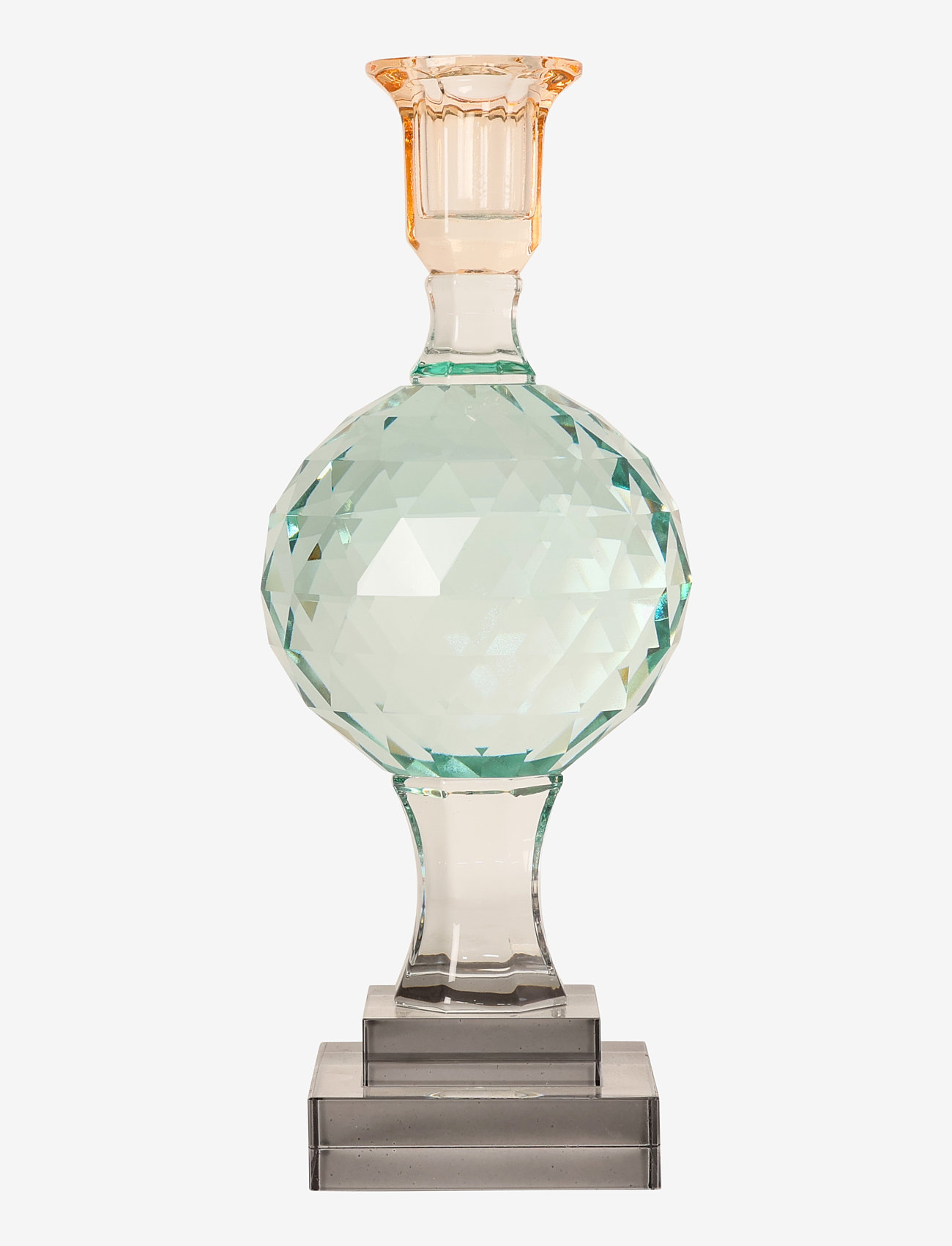 C'est Bon - Crystal candle holder - grey/light mint/peach - 0