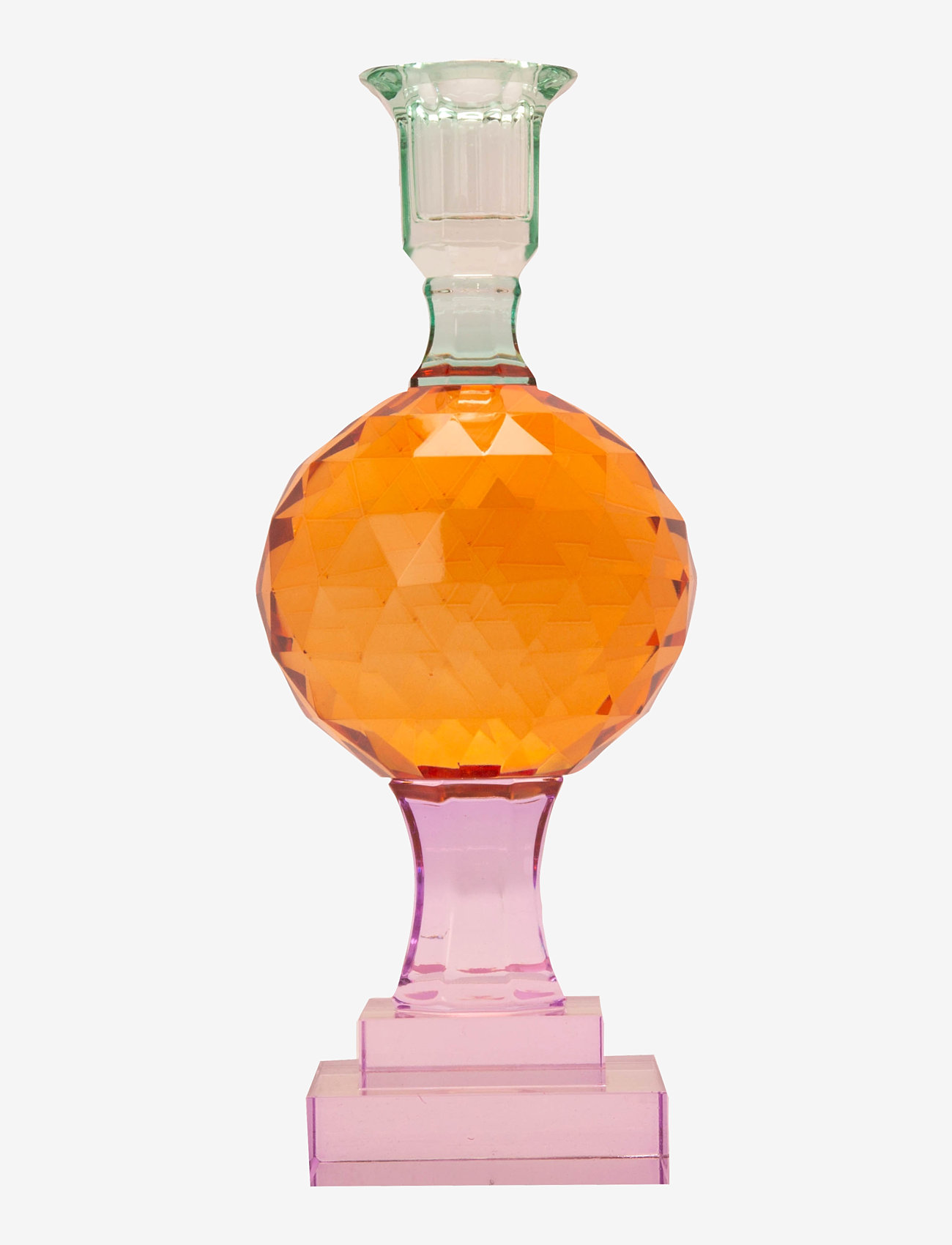 C'est Bon - Crystal candle holder - violet/amber/light mint - 0