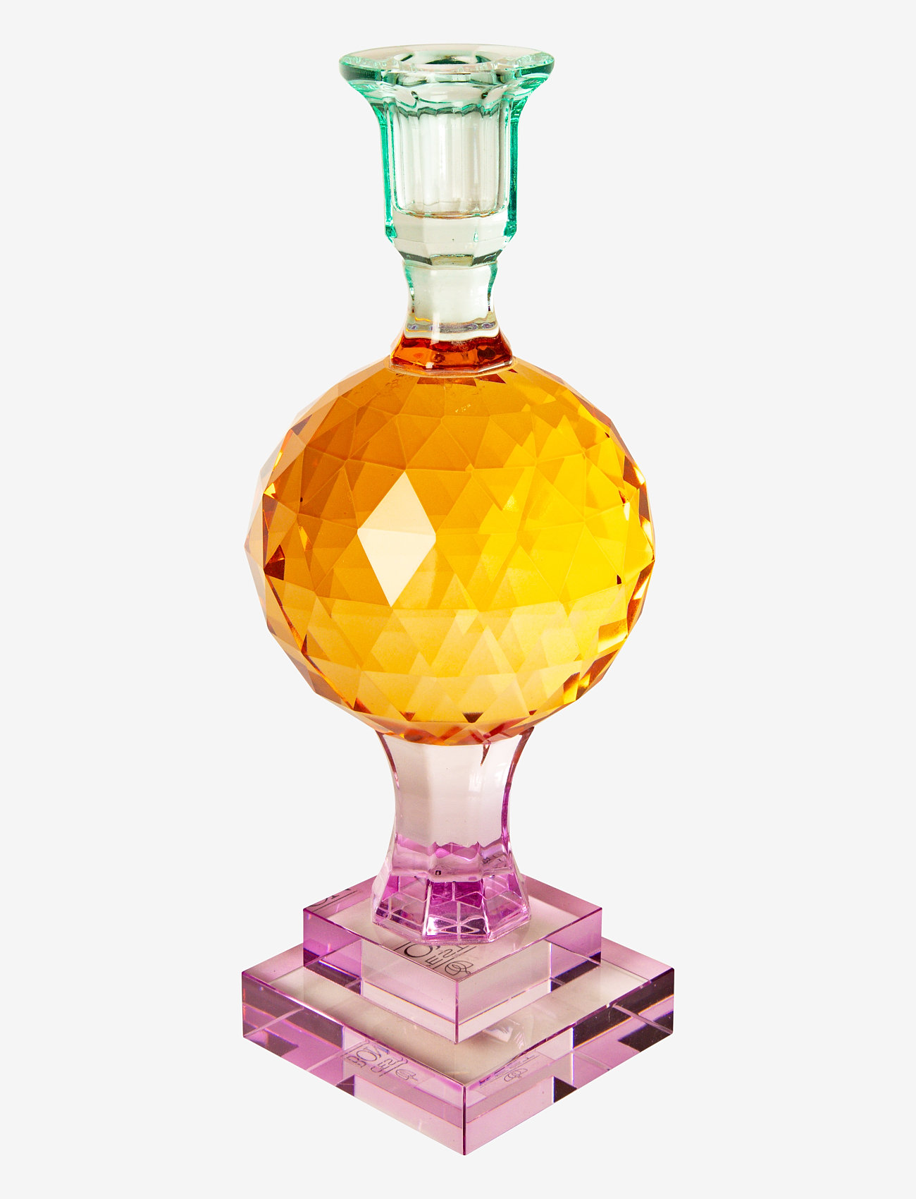 C'est Bon - Crystal candle holder - violet/amber/light mint - 1
