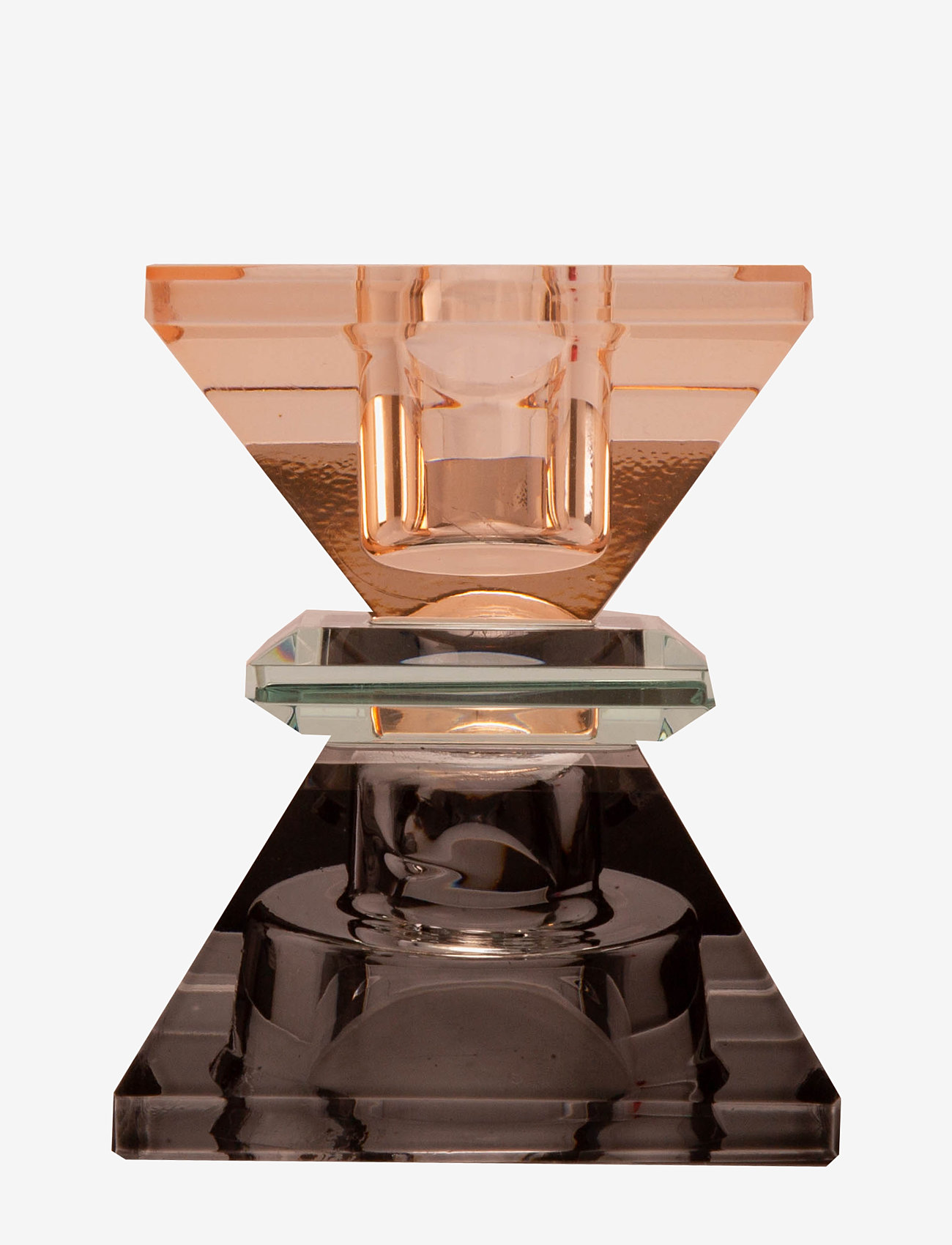 C'est Bon - Crystal candle holder - grey/light mint/peach - 1