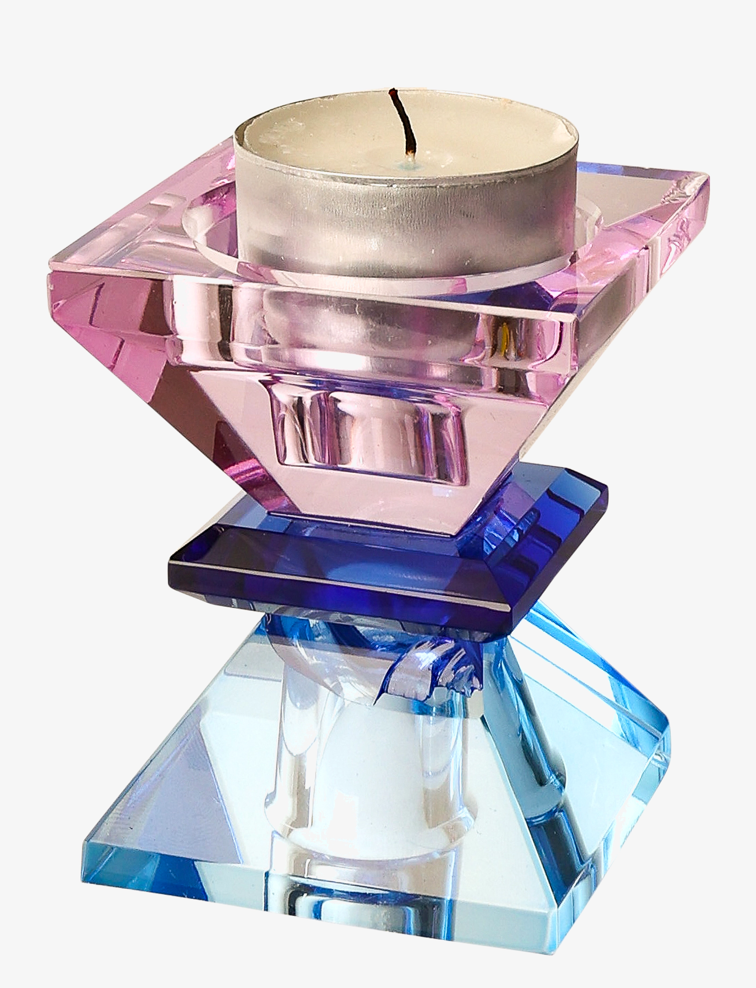 C'est Bon Crystal Candle Holder, Lysestage, Blå, Str: ONE SIZE