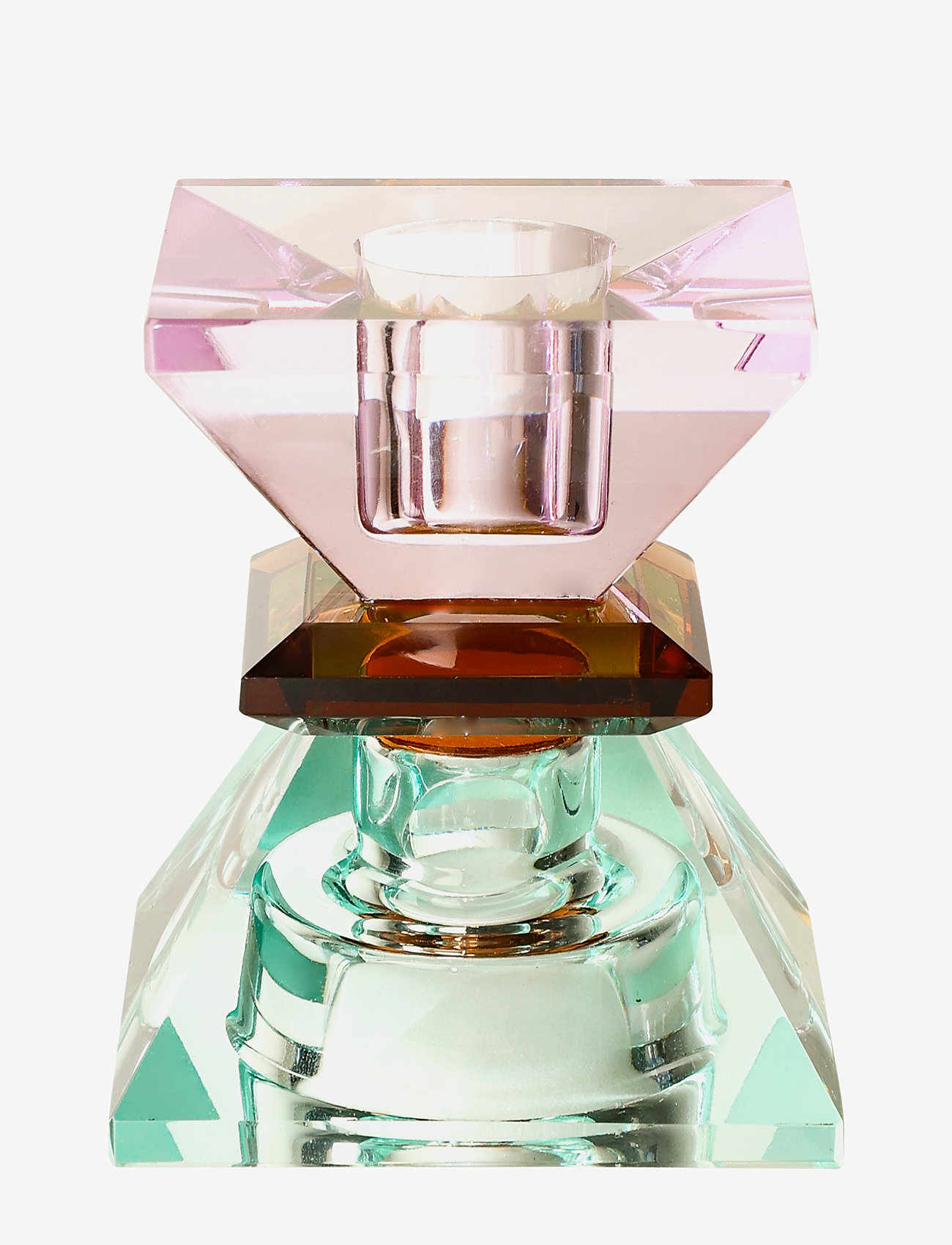 C'est Bon - Crystal candle holder - violet/amber/light mint - 2