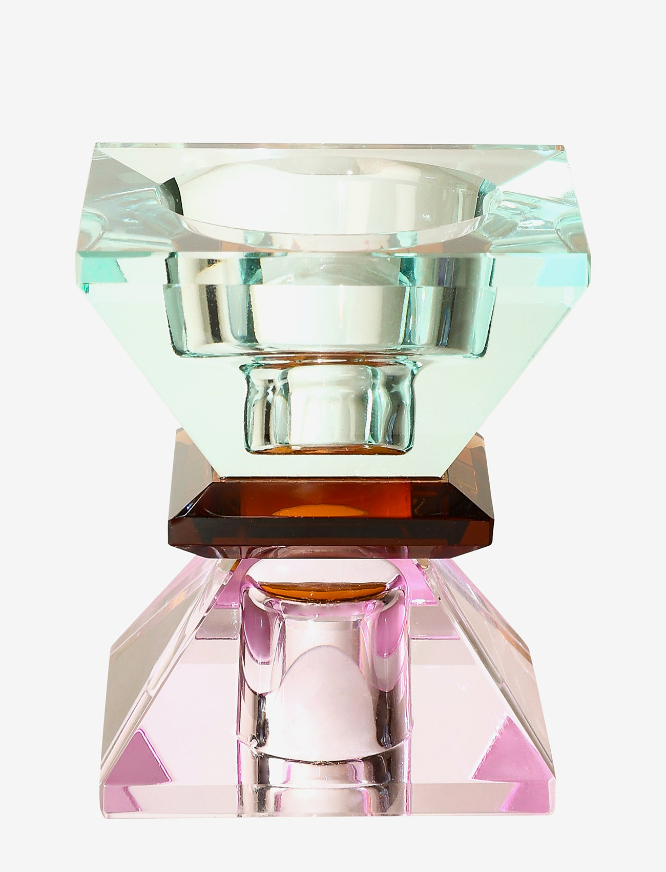 C'est Bon - Crystal candle holder - violet/amber/light mint - 3
