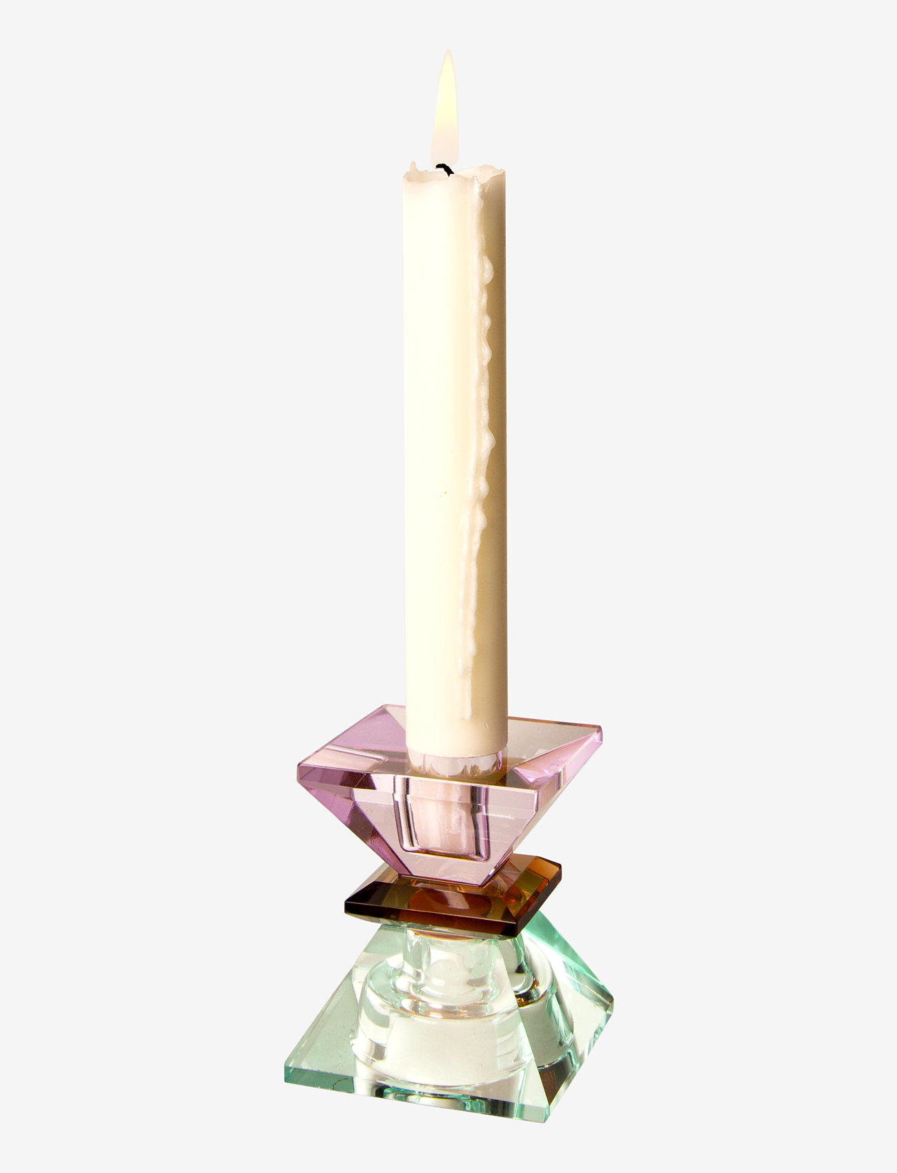 C'est Bon - Crystal candle holder - violet/amber/light mint - 4