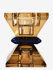 Crystal candle holder - LIGTH BROWN/BLUE/BROWN
