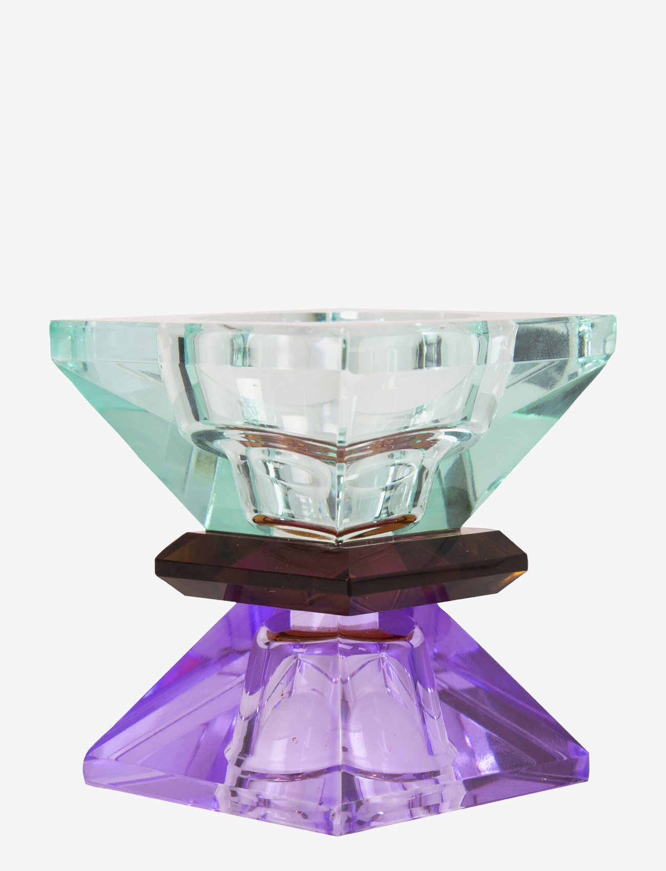 C'est Bon - Crystal candle holder - die niedrigsten preise - light mint/dark brown/violet - 0