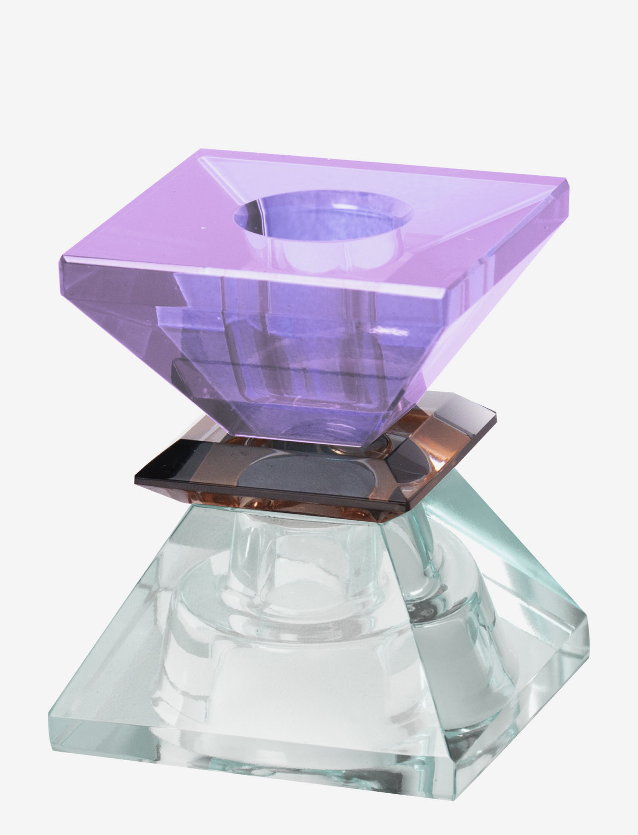 C'est Bon - Crystal candle holder - die niedrigsten preise - light mint/dark brown/violet - 1