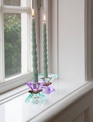 C'est Bon - Crystal candle holder - die niedrigsten preise - light mint/dark brown/violet - 2