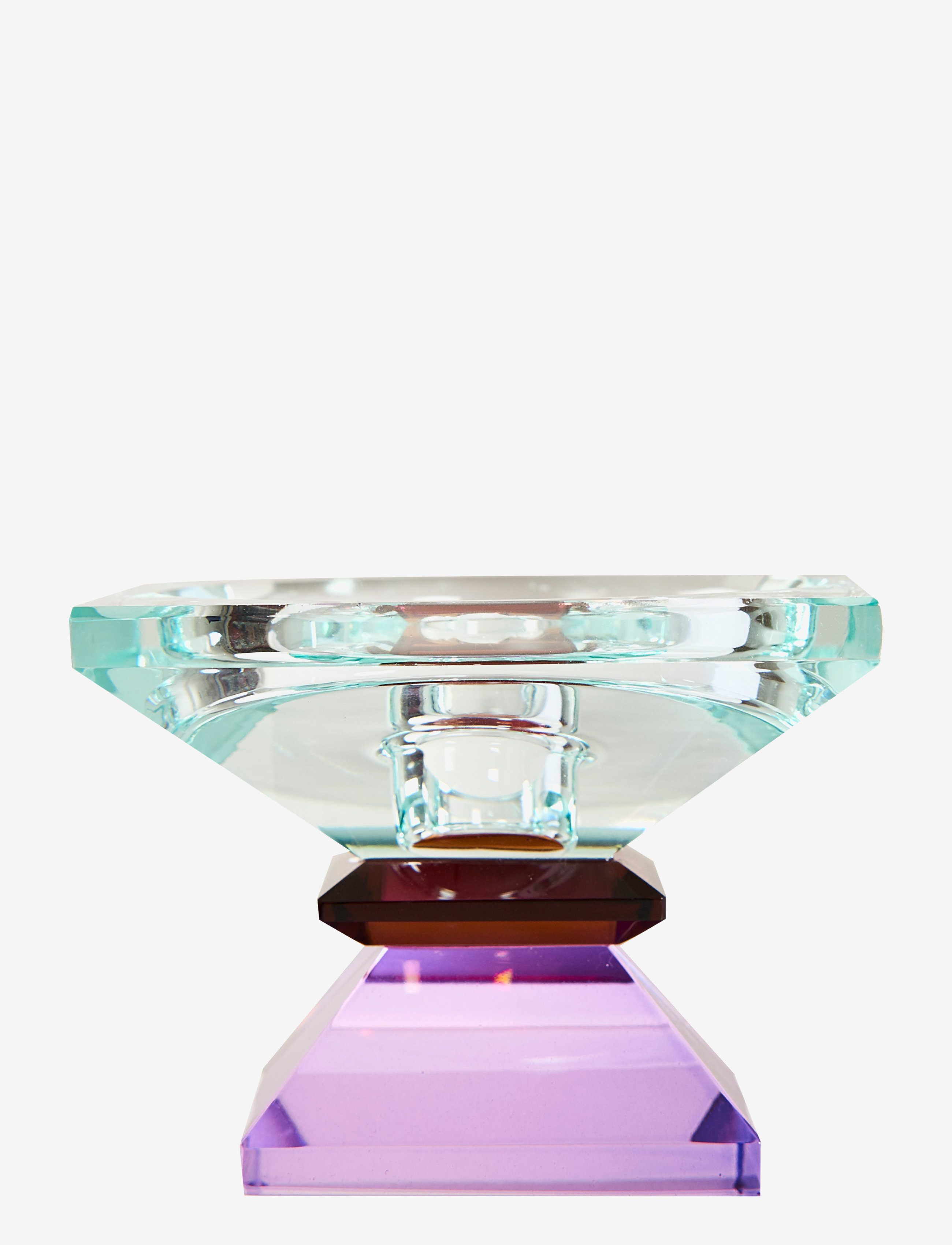 C'est Bon Crystal candle holder - Dekoration - LIGHT MINT/DARK BROWN/VIOLET / purple