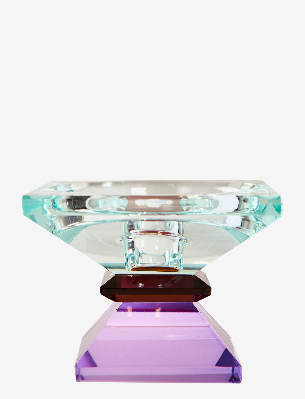 C'est Bon - Crystal candle holder - köp efter pris - light mint/dark brown/violet - 1