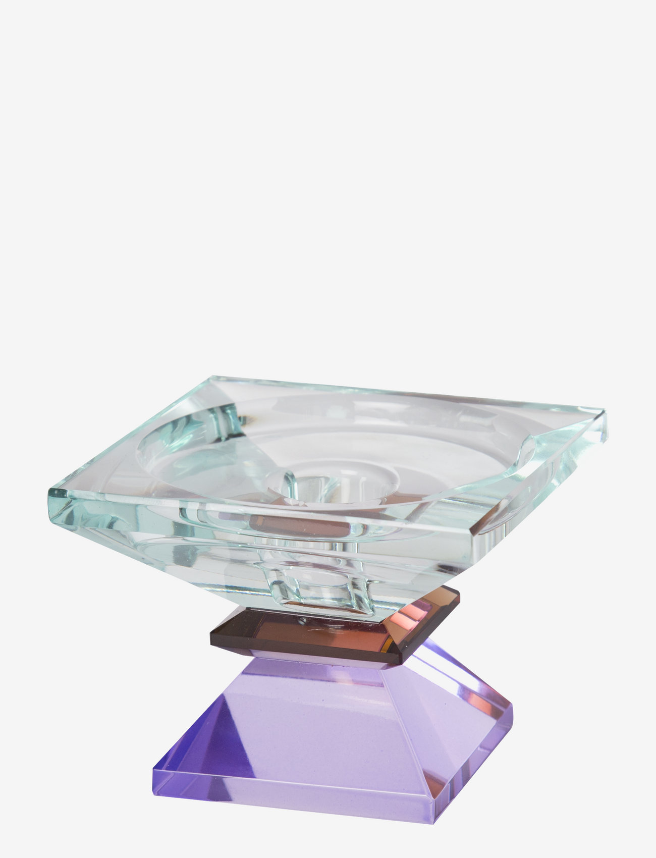 C'est Bon - Crystal candle holder - köp efter pris - light mint/dark brown/violet - 2