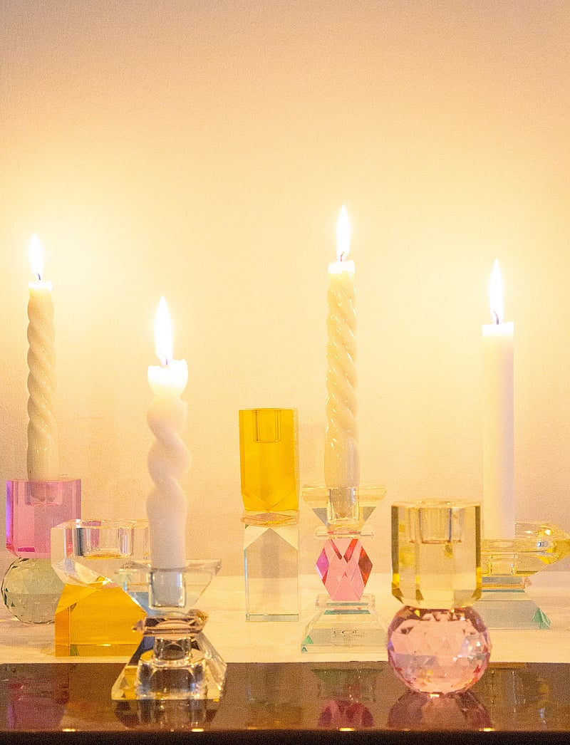 C'est Bon - Crystal candle holder - nach preis einkaufen - light yellow/pink/light mint - 4