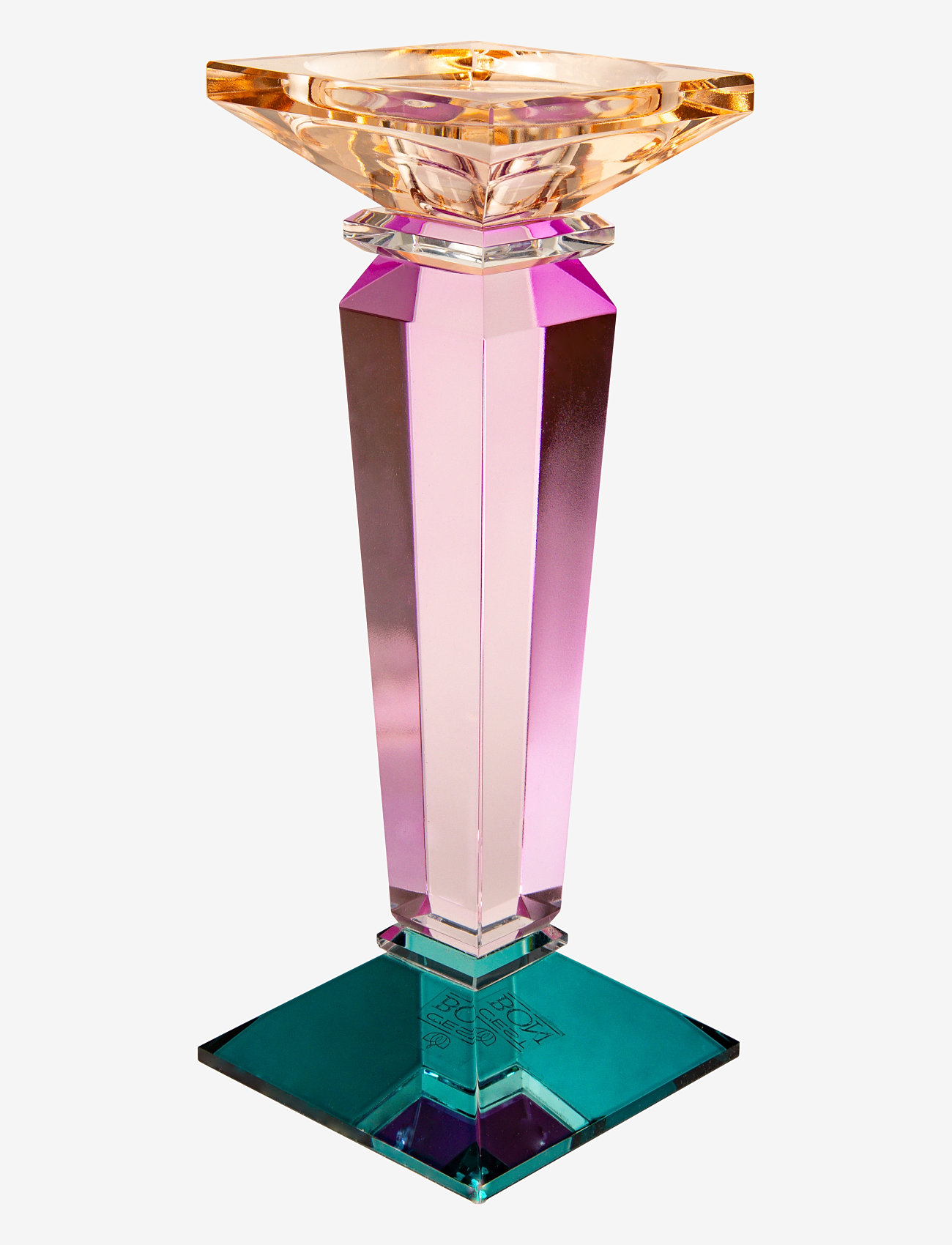 C'est Bon - Crystal candle holder - petrol/pink/peach - 0